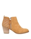Carmens Woman Ankle Boots Camel Size 8 Soft Leather In Beige