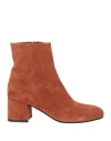 Carmens Woman Ankle Boots Rust Size 7 Leather In Red