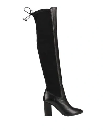 Carmens Woman Boot Black Size 8 Leather, Textile Fibers