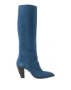 Carmens Woman Boot Blue Size 7 Leather In Blue