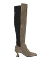 CARMENS CARMENS WOMAN BOOT MILITARY GREEN SIZE 7 LEATHER, ELASTIC FIBRES