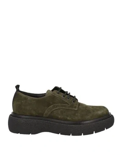 Carmens Woman Lace-up Shoes Military Green Size 7 Leather