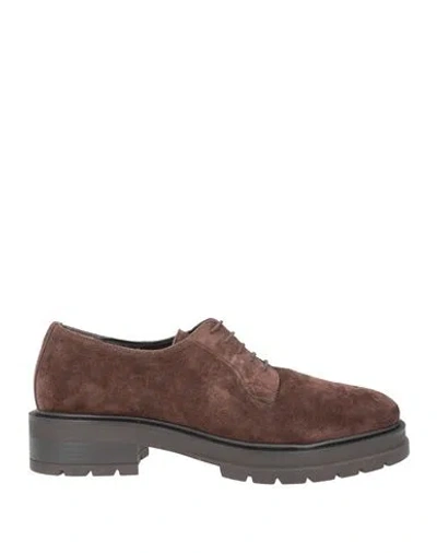 Carmens Woman Lace-up Shoes Chocolate Brown Size 8 Leather