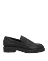 Carmens Woman Loafers Black Size 11 Soft Leather In Black
