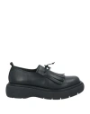 Carmens Woman Loafers Black Size 7 Leather In Black