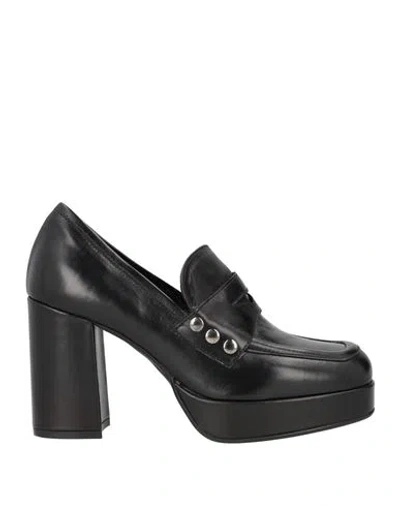Carmens Woman Loafers Black Size 8 Leather