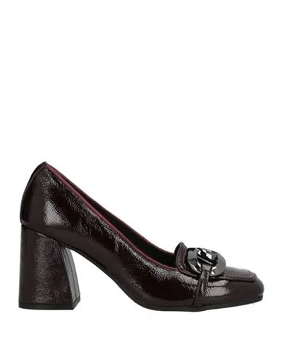 Carmens Woman Loafers Burgundy Size 8 Leather In Brown