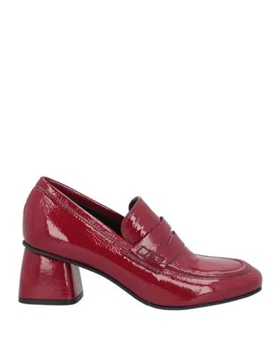 Carmens Woman Loafers Burgundy Size 9 Leather In Red