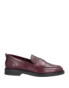 Carmens Woman Loafers Plum Size 6 Leather In Purple
