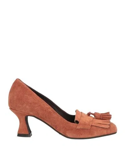 Carmens Woman Loafers Tan Size 7 Leather In Brown