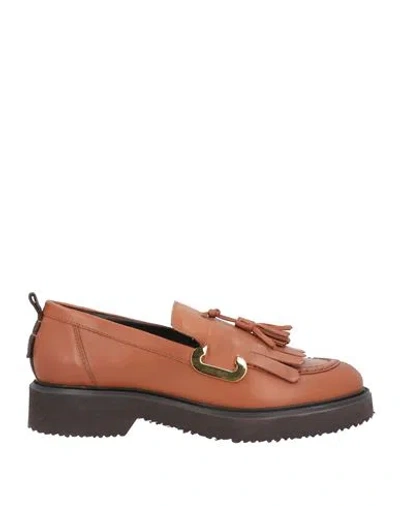 Carmens Woman Loafers Tan Size 7 Leather In Brown