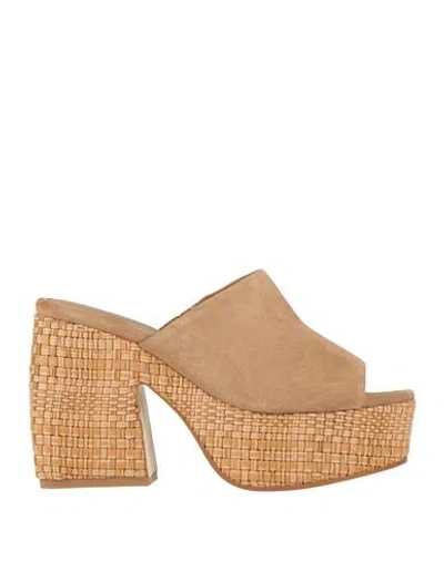 Carmens Woman Sandals Camel Size 10 Leather In Beige