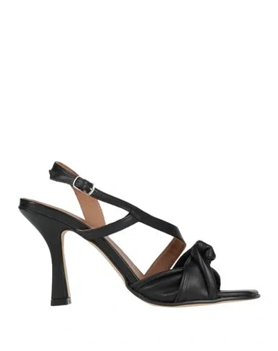 Carmens Woman Sandals Black Size 6 Leather
