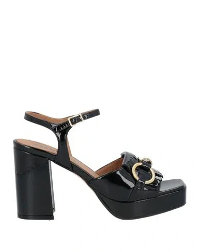 Carmens Woman Sandals Black Size 8 Leather In Black