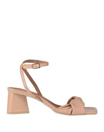 Carmens Woman Sandals Blush Size 11 Leather In Pink