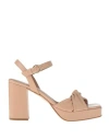 Carmens Woman Sandals Blush Size 8 Leather In Pink