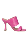 Carmens Woman Sandals Fuchsia Size 10 Soft Leather In Pink