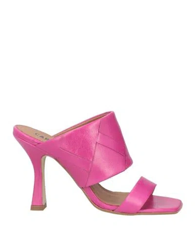 Carmens Woman Sandals Fuchsia Size 10 Soft Leather In Pink