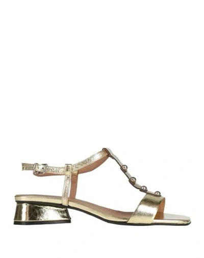 Carmens Woman Sandals Gold Size 6 Leather