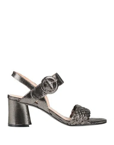 Carmens Woman Sandals Gold Size 9 Textile Fibers In Black