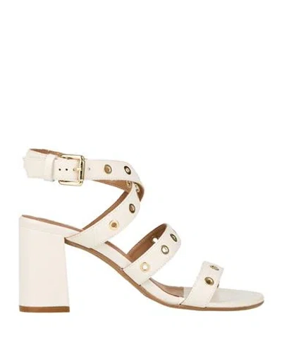 Carmens Woman Sandals Ivory Size 8 Leather In White