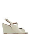Carmens Woman Sandals Ivory Size 8 Leather In White