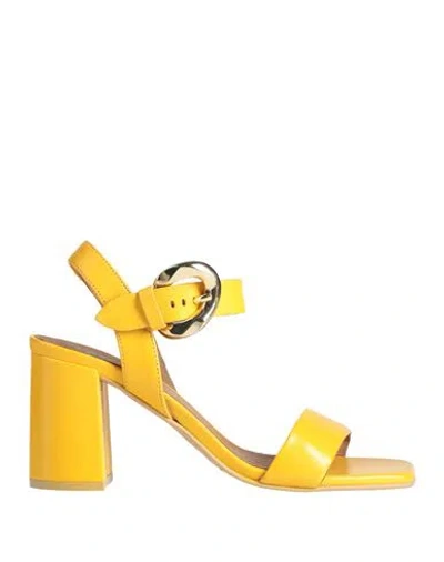 Carmens Woman Sandals Marigold Size 7 Leather In Yellow