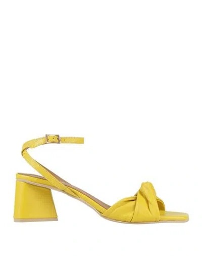 Carmens Woman Sandals Marigold Size 8 Leather In Yellow