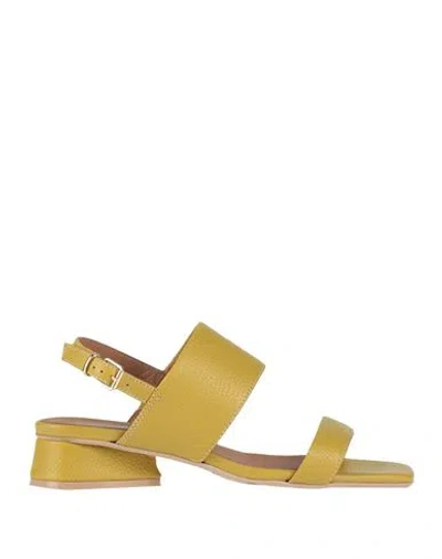 Carmens Woman Sandals Mustard Size 8 Leather In Yellow