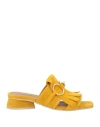 Carmens Woman Sandals Ocher Size 7 Leather In Yellow