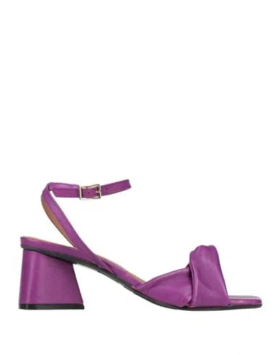 Carmens Woman Sandals Purple Size 11 Leather