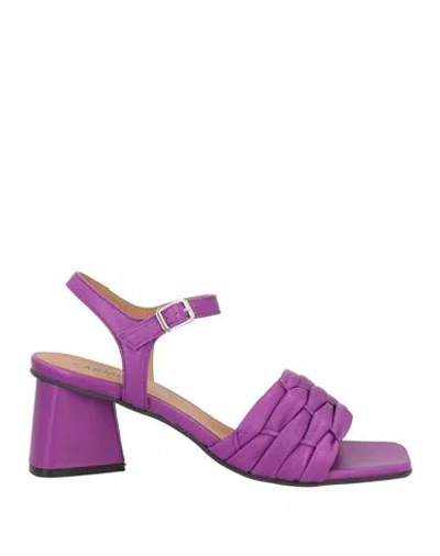 Carmens Woman Sandals Purple Size 10 Leather