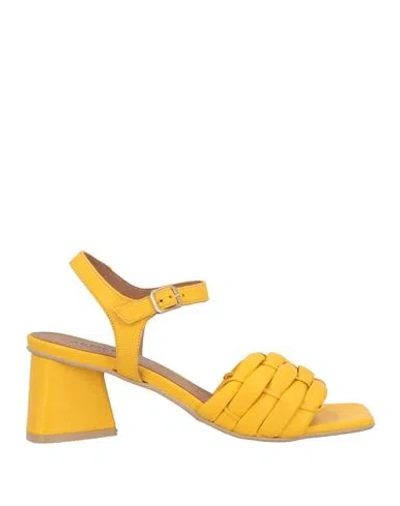 Carmens Woman Sandals Yellow Size 10 Leather