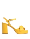 Carmens Woman Sandals Yellow Size 9 Leather