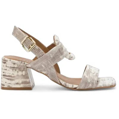 Carmens Women's Carry Circle Calf Leather Sandal In Stone In Gold