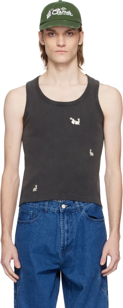 Carne Bollente Black Bunny Bliss Tank Top In Off-black