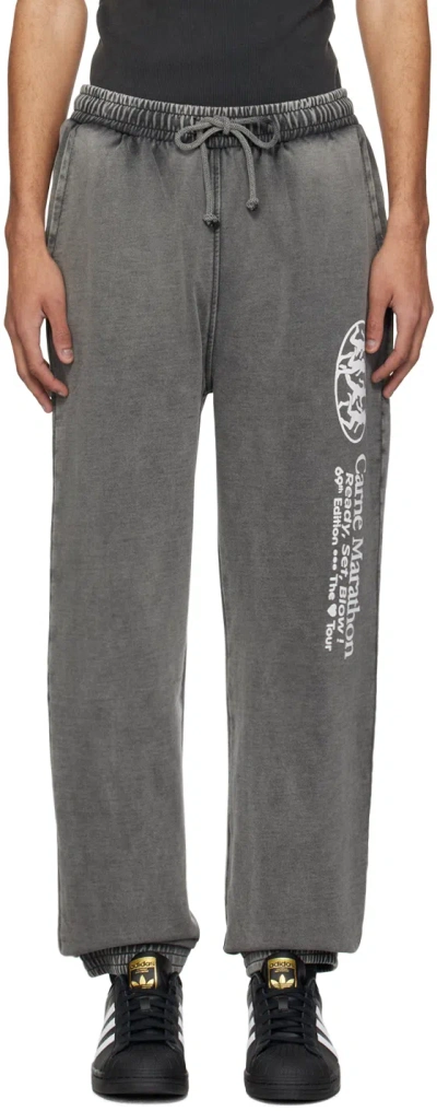 Carne Bollente Black 'the Love Tour' Sweatpants In Washed Black