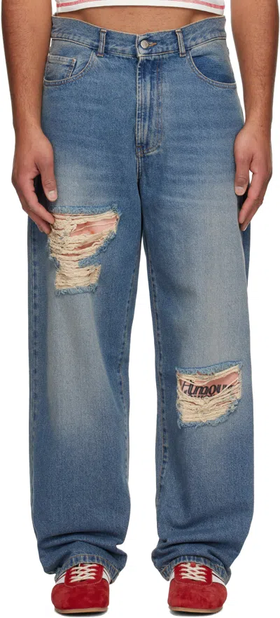 Carne Bollente Tattoo Tease Jeans In Blue