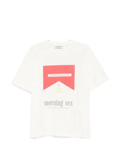Carne Bollente Breakfast In Bed Graphic T-shirt In White