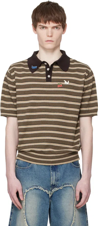 Carne Bollente Brown Pin-up Patrol Polo In Green