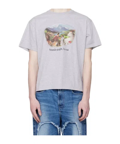 Carne Bollente Crew Neck Short-sleeved T-shirt In Gray