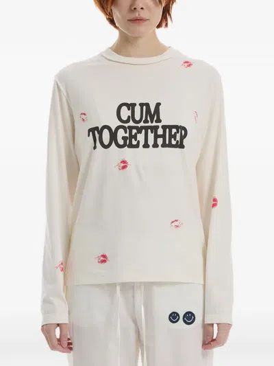 Carne Bollente Crew Neck Long-sleeved T-shirt In White
