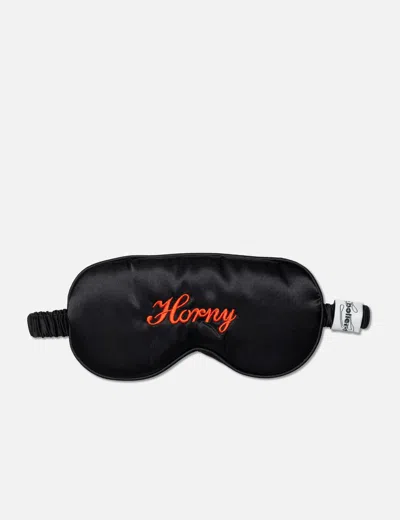 Carne Bollente Satin-finish Embroidered Eye Mask In Black