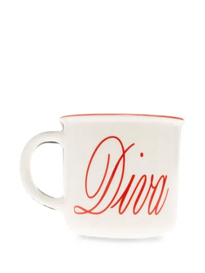 Carne Bollente Drink Up Diva Slogan-print Ceramic Mug In White