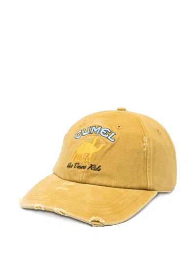 Carne Bollente Embroidered-detail Cap In Yellow