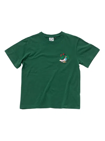 Carne Bollente Exploring Jurassic Organic Cotton T-shirt In Green
