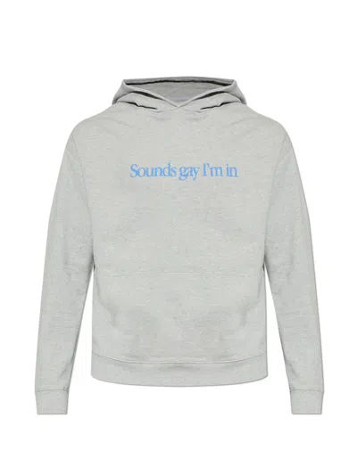 Carne Bollente Graphic-print Hoodie In Gray