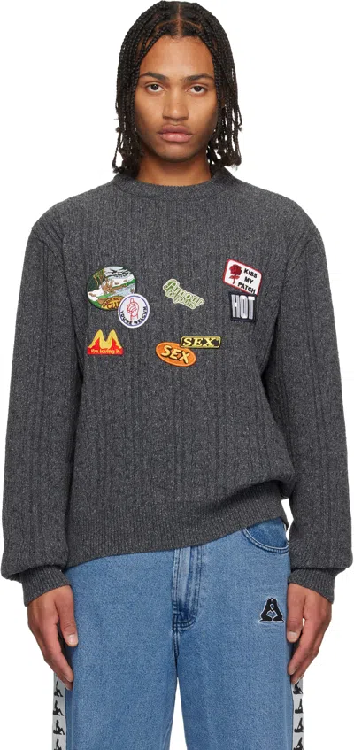 Carne Bollente Gray Patchwork Love Affair Sweater