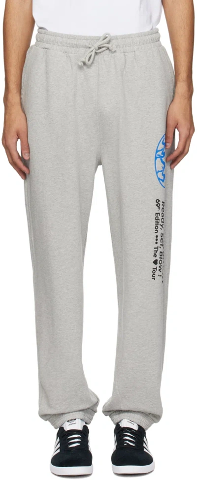 Carne Bollente Gray 'the Love Tour' Sweatpants In Melange Grey