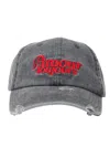 Carne Bollente Embroidered Distressed Baseball Cap In Brown